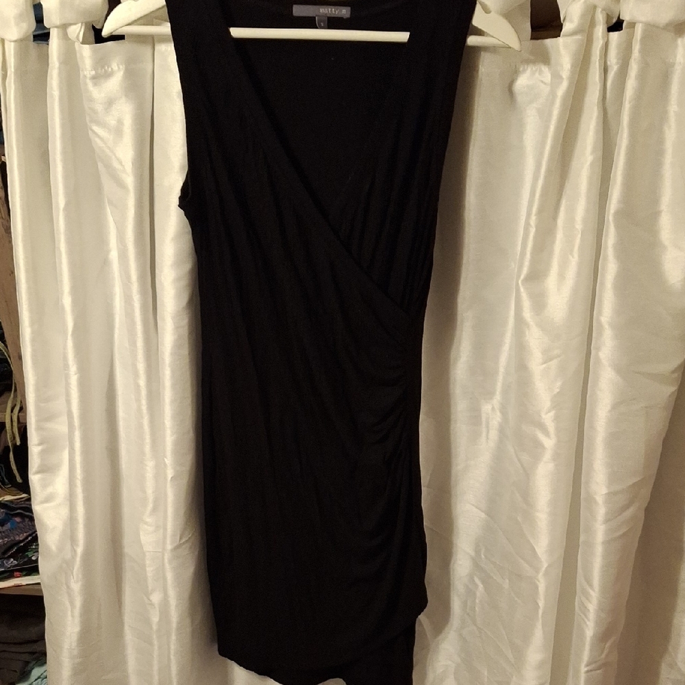 Matty M Black Faux Wrap Dress Small